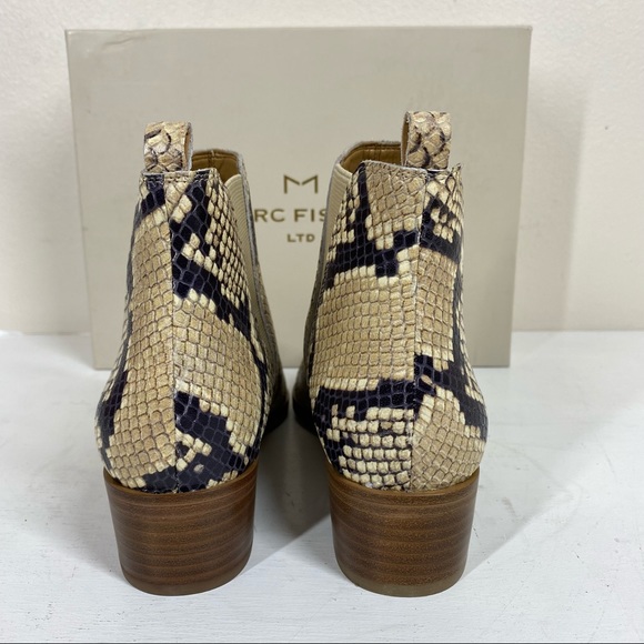 Marc Fisher Yale Chelsea Booties Boots Natural Snake Print Leather 6.5 - Picture 5 of 7